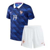 Camiseta Francia Adrien Rabiot #14 Primera Equipación Replica Mundial 2026 para niños mangas cortas (+ Pantalones cortos)